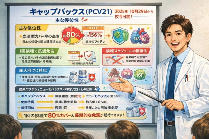 キャップバックス🄬と肺炎球菌ワクチンのアイキャッチ画像