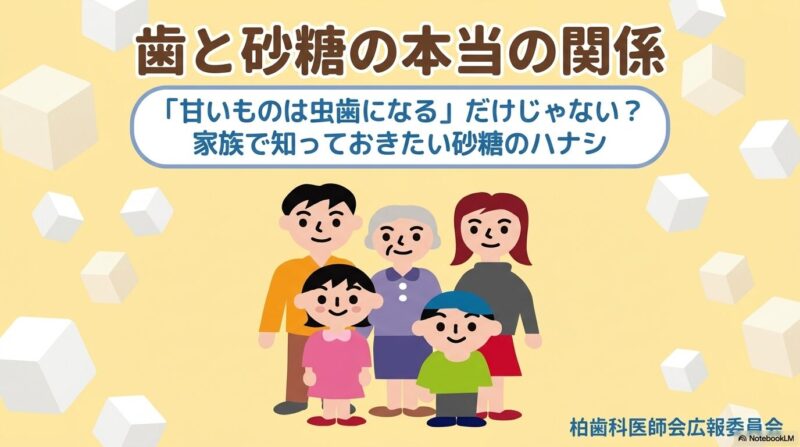【柏市・医科歯科連携】砂糖が「歯と体」に与える意外な影響:むし歯予防とビタミン不足を防ぐための新常識~柏我孫子の根管治療専門医が解説~のアイキャッチ画像