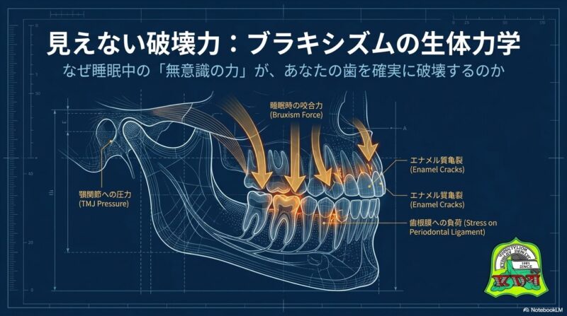 【柏我孫子市・歯医者】無意識の「歯ぎしり」が寿命を削る?歯周病悪化や歯の破折を防ぐブラキシズム対策~根管治療専門医が丁寧に解説のアイキャッチ画像