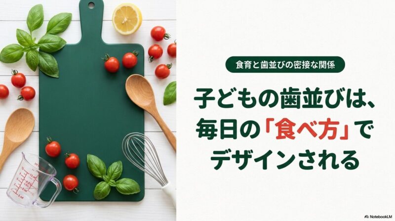 【柏・歯並び】「食べ方」が歯並びを決める？食育と口腔筋機能療法（MFT）のススメ：柏歯科医師会推奨内容をふまえてのアイキャッチ画像