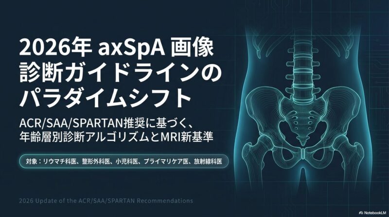 【柏市我孫子市・リウマチ科】若い世代の長引く腰痛。最新2026年ガイドラインが明かす「軸性脊椎関節炎（axSpA）」の正しい診断と体の仕組みのアイキャッチ画像